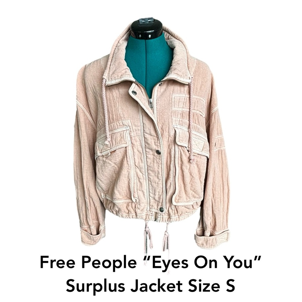 Free People Eyes On You Blush Pink Surplus Jacket